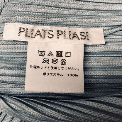 美品◆プリーツプリーズ イッセイミヤケ 半袖 カットソー PP21-JK651 ブルー サイズ3 PLEATS PLEASE 【AFB1】