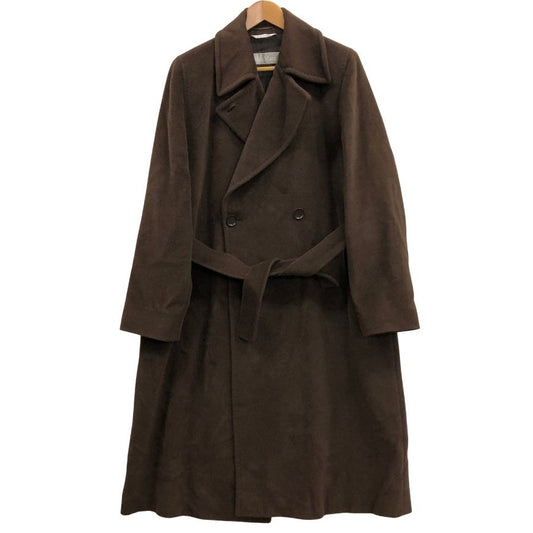 美品◆マックスマーラ チェスターコート アンゴラ ウール ロング丈 ブラウン レディース サイズ42 MaxMara 【AFA12】