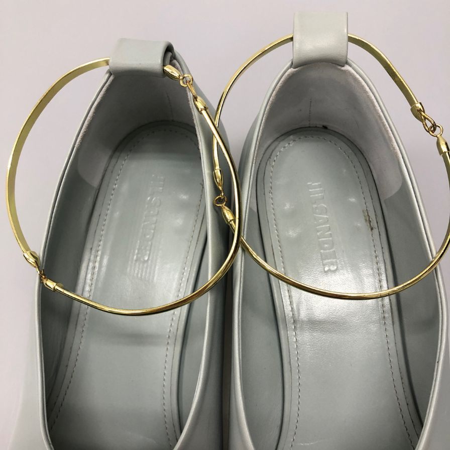 ジルサンダー アンクルリング パンプス レディース サイズ40 ライトブルー JIL SANDER 約26.0cm【AFD5】