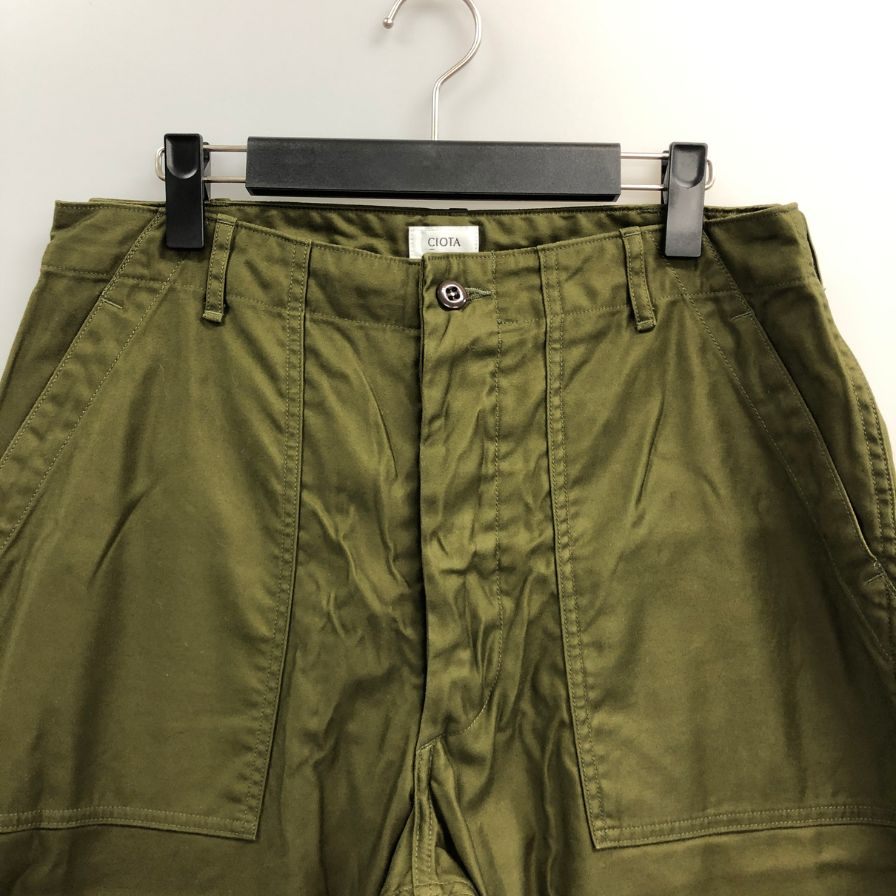シオタ ワイドテーパードベイカーパンツ カーキ メンズ サイズ5 CIOTA 【AFB2】