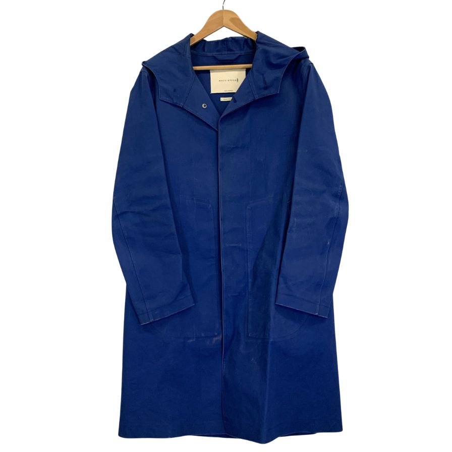 美品◆マッキントッシュ コート ゴム引き フード付き ブルー系 サイズ38 MACKINTOSH 【AFB1】