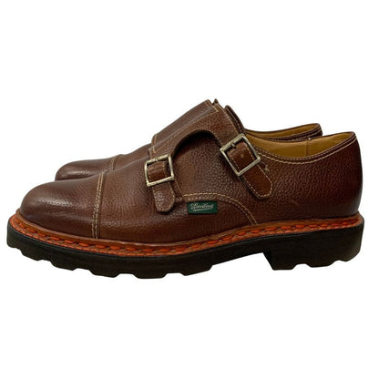 パラブーツ レザーシューズ ダブルモンクストラップ ウィリアム グレインレザー メンズ サイズ5.5 ブラウン Paraboot WILLIAM ビジネスシューズ 約24.5cm【LA】【中古】