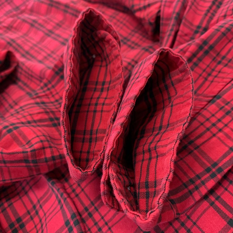 美品◆ラルフローレン ボタンダウンシャツ 90S オールド チェック レッド メンズ サイズM Ralph Lauren 【AFB7】