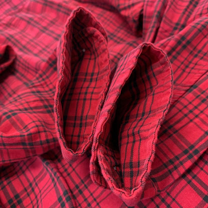 美品◆ラルフローレン ボタンダウンシャツ 90S オールド チェック レッド メンズ サイズM Ralph Lauren 【AFB7】