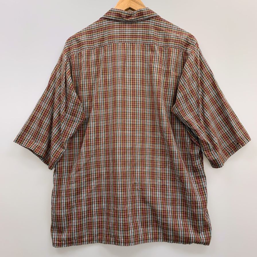 中古◆アロー 開襟シャツ 半袖 チェック コットン USA製 メンズ サイズ15-15 1/2 ARROW 【AFB27】