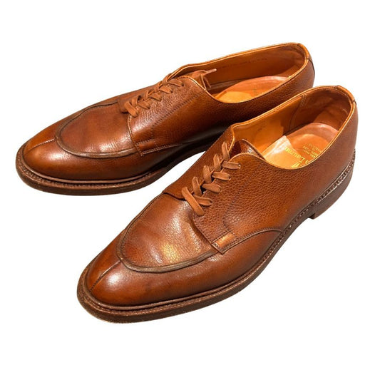 ポロラルフローレン レザーシューズ Uチップ グレインレザー ブラウン  メンズ サイズ9.5D  POLO RALPHLAUREN ビジネスシューズ 約27.5cm【LA】【中古】