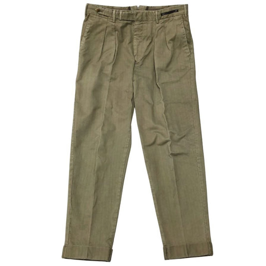 ピーティーゼロウーノ  トラウザー コットン ヘリンボーン CARROT FIT ベージュ メンズ サイズ48 PT01【】