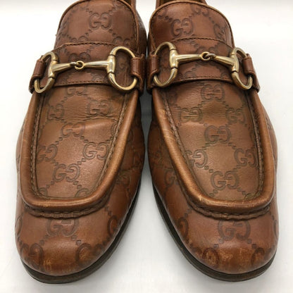 グッチ GG柄 ローファー メンズ ブラウン サイズ38.5 GUCCI 約25.5cm【AFC47】