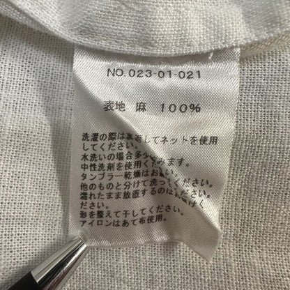 美品◆オフザカフ プルオーバーシャツ コード刺繍 リネン メンズ サイズXL ホワイト OFFTHECUFF 【AFB22】