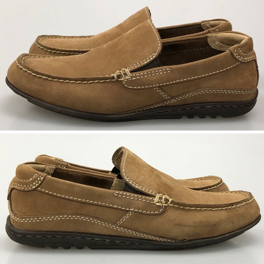 ロックポート アディダス スリッポン ドライビングシューズ スエード メンズ ブラウン系 サイズ24.5cm ROCKPORT adiPRENE by adidas 約24.5cm【AFC3】