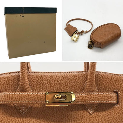 ローマ イタリー レディース レザーハンドバッグ ケリー風 ブラウン ROMA ITALY【AFE8】