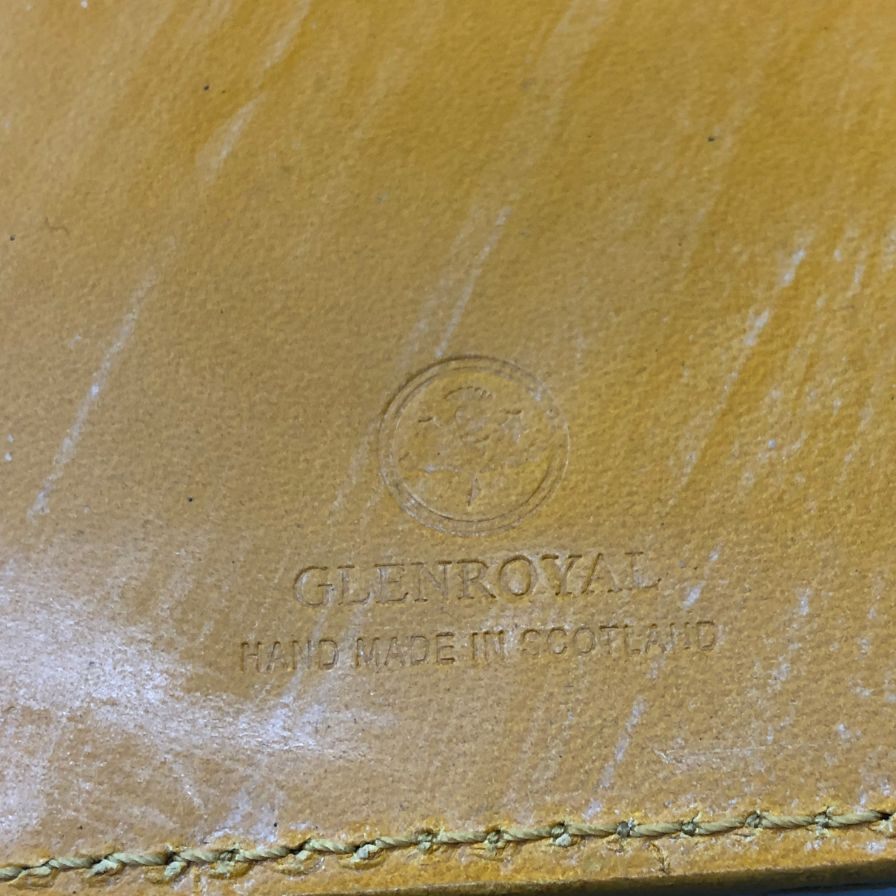グレンロイヤル 長財布 二つ折り財布 フラップボタン ブライドルレザー イエロー ゴールド金具 GLENROYAL【AFI1】