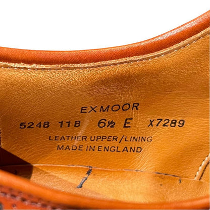 クロケット&ジョーンズ レザーシューズ EXMOOR ウイングチップ カーフ ブラウン メンズ サイズUK6.5E CROCKETT&JONES ビジネスシューズ 約25.0cm【LA】【中古】