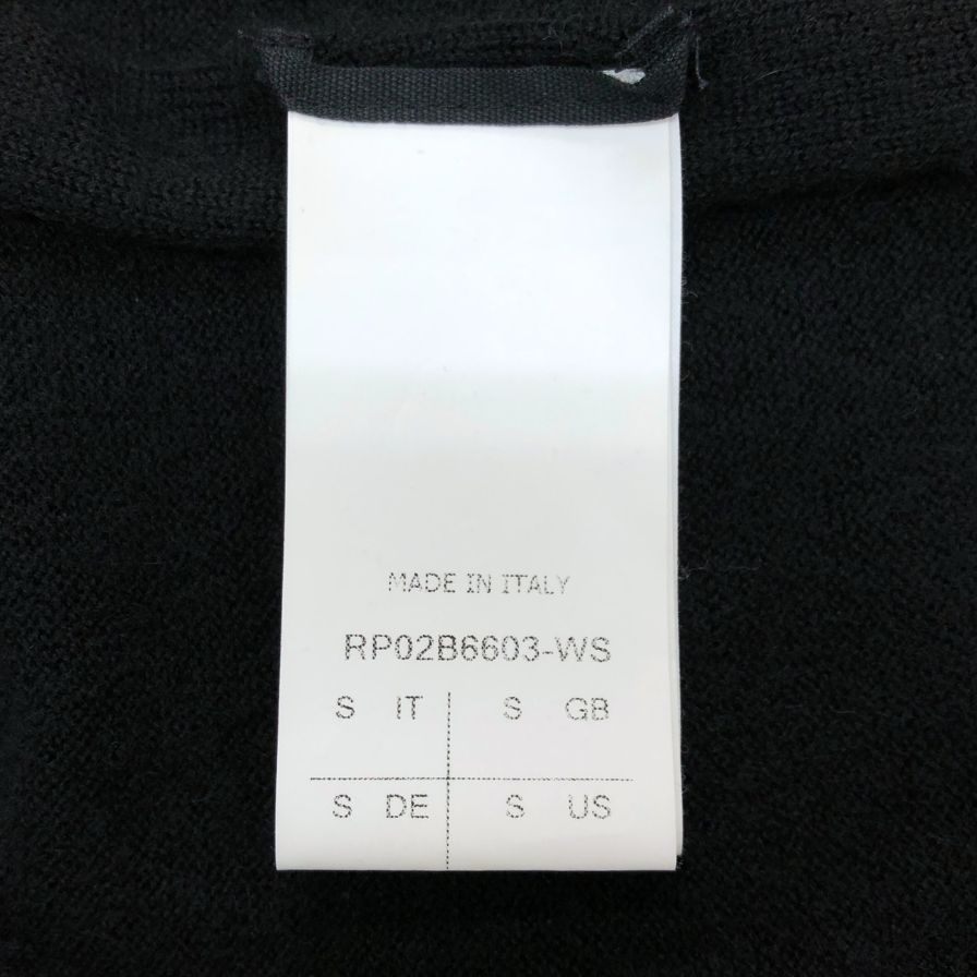 中古◆リックオウエンス カシミア100% 半袖 トップス 襟＆袖リブ仕様 STROBE F/W 22 レデイース サイズS ブラック Rick Owens 【AFB48】