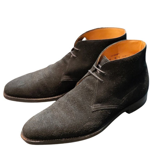 クロケット&ジョーンズ チャッカブーツ テットべリー SHIPS別注 スエード ブラック サイズ6E CROCKETT&JONES TETBURY SUEDE スエードシューズ 約25.0cm【LA】【中古】