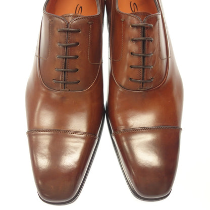 Like new◆Santoni lace-up shoes straight tip men's brown size 8 15346 Santoni [AFD6] 