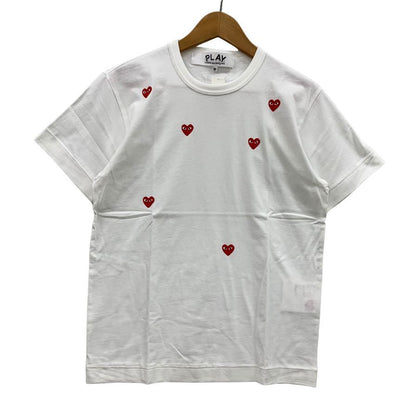 新品同様◆プレイ コム デ ギャルソンン 鹿の子Tシャツ ホワイト メンズ サイズM AX-T338 PLAY COMME des GARCONS 【AFB32】