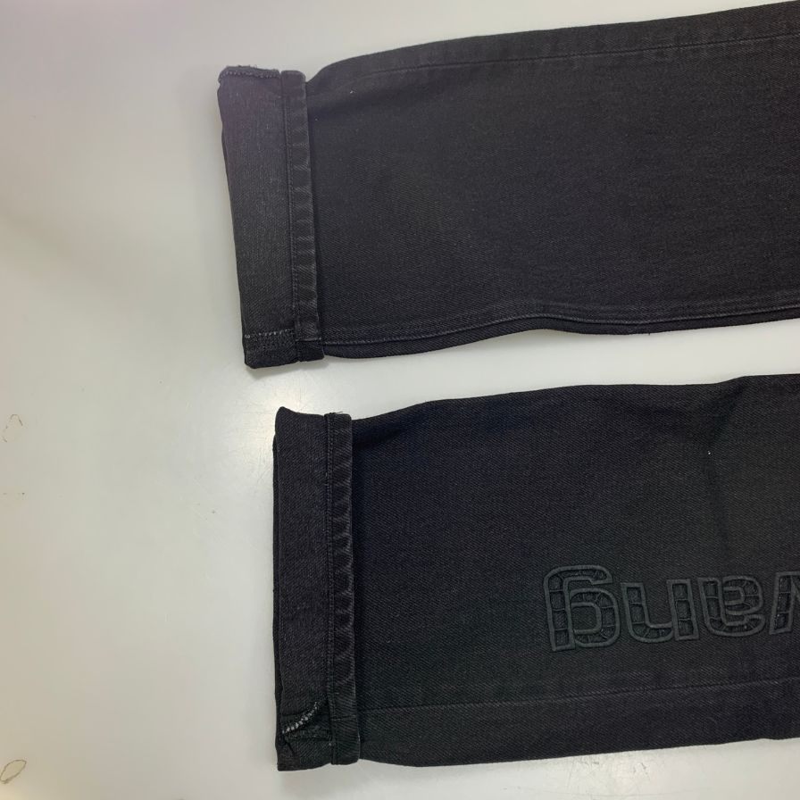 アレキサンダーワン デニムパンツ ロゴ ブラック メンズ サイズ24 alexander wang 【AFB32】