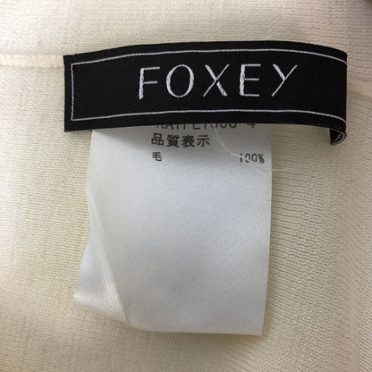 美品◆フォクシー ハイネック セーター トップス 肩パット付 ウール100% 33631 レディース サイズ38 ホワイト FOXEY 【AFB38】
