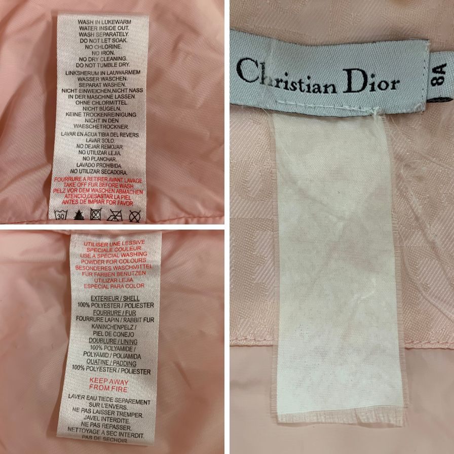 中古◆クリスチャンディオール ロングコート トロッター ピンク キッズ サイズ8A Christian Dior 【AFA11】