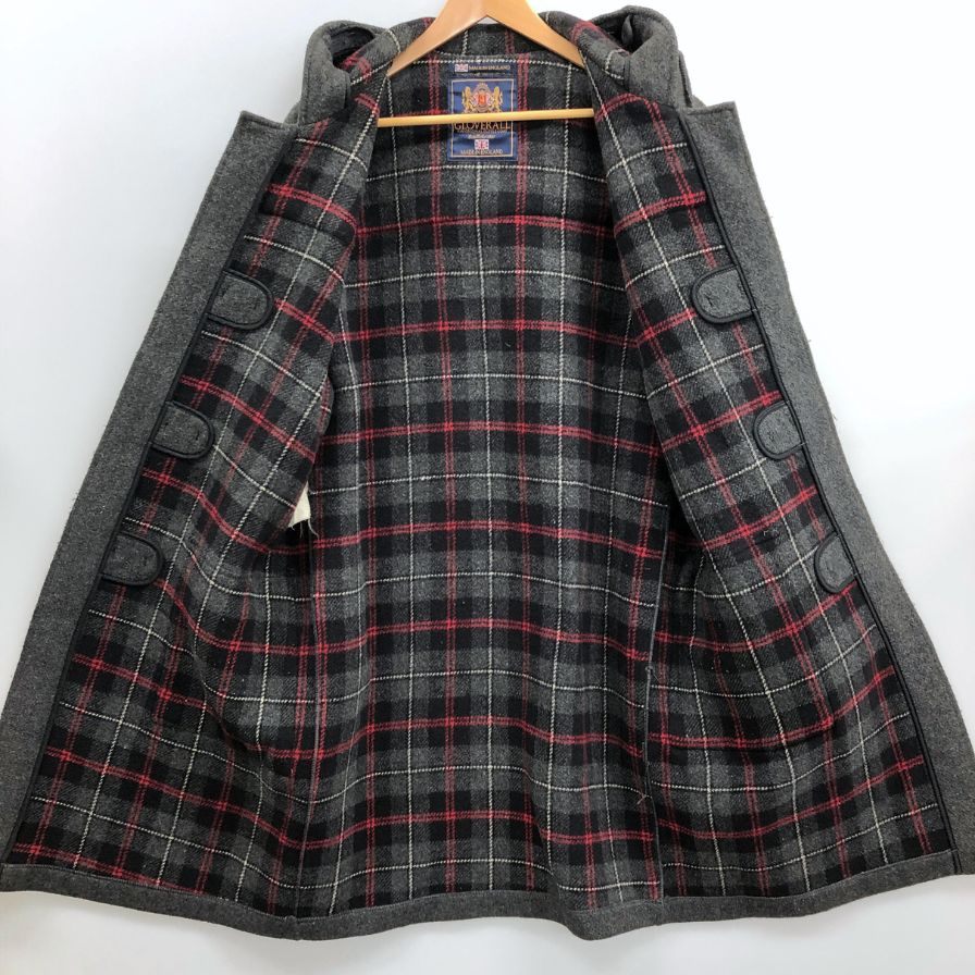 中古◆グローバーオール ダッフルコート 90年代 イングランド製 グレー ウール メンズ サイズ40 GLOVERALL 【AFA4】