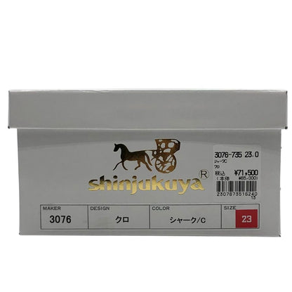 新宿屋 レザーパンプス シャーク 3076-735 ブラック 23㎝ レディース shinjukuya 約23.0cm【7-17】