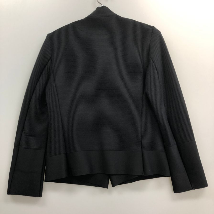 中古◆イッセイミヤケ 一つボタンショートジャケット IM81KD033 レディース サイズ2 ブラック ISSEY MIYAKE 【AFB33】