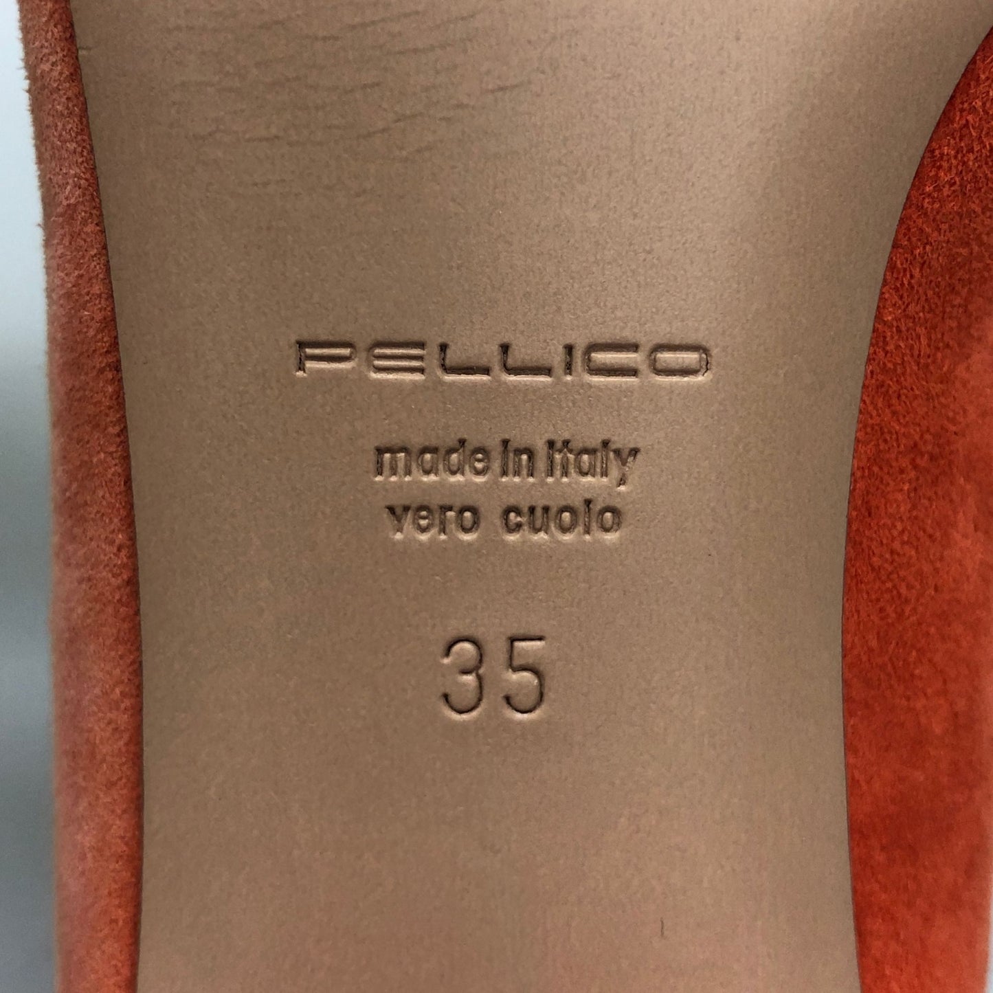 ペリーコ パンプス スエード オレンジ系 35 PELLICO 約22.0cm【AFD7】