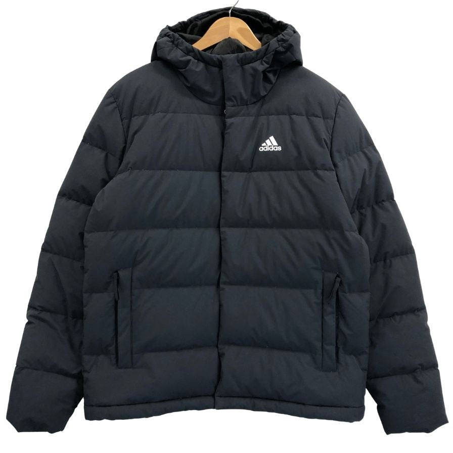 極美品◆アディダス HELIONIC フーデッドダウンジャケット ブラック メンズ サイズM HG8751 ADIDAS 【AFA5】