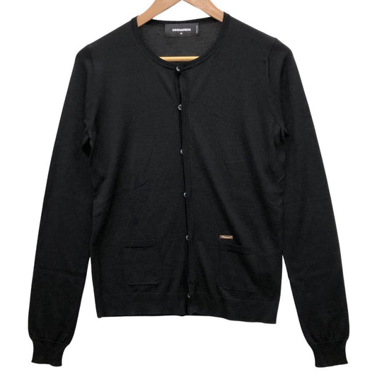 極美品◆ディースクエアード カーディガン シルク100% レディース サイズM ブラック S75HA0522 S15155 DSQUARED2 【AFB28】