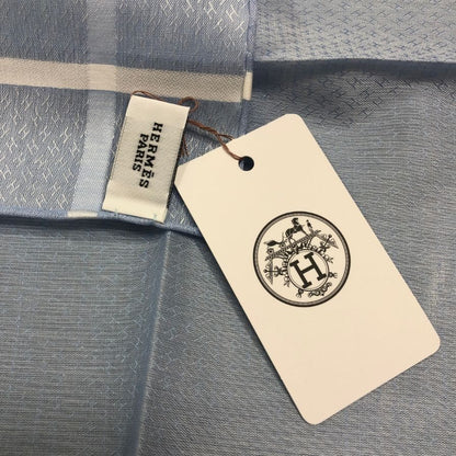 エルメス ハンカチ コットン100% ブルー系 レディース HERMES【AFB53】【中古】
