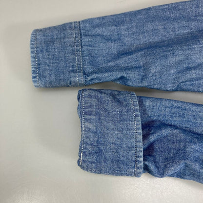 美品◆ブライスランズ×アスコット チャン シャンブレー 長袖シャツ メンズ サイズL ブルー Bryceland's  Ascot Chang 【AFB44】