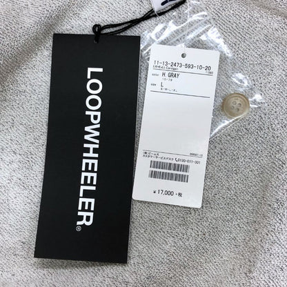 美品◆ループウィラー カーディガン スウェット ポケット メンズ サイズL グレー LOOPWHEELER 【AFB20】