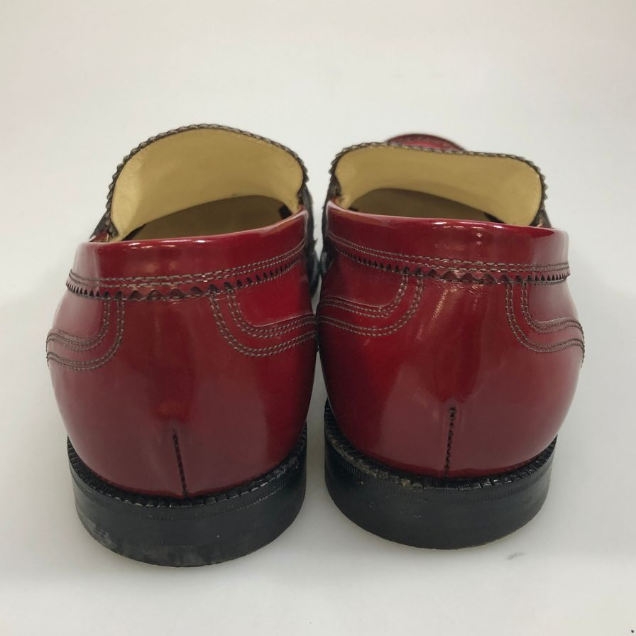 ボッテガヴェネタ エナメル コインローファー メンズ サイズ42.5 ボルドー BOTTEGA VENETA 約27.5cm【AFC46】
