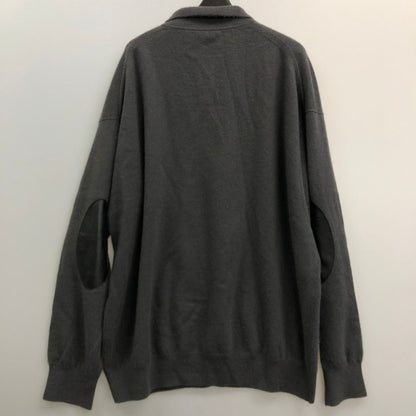 中古◆キャッシュ＆バルバ モンゴリアンカシミヤ エルボーパッチ ポロ ニット カシミヤ100％ グレー メンズ  サイズ4 cash & barba 【AFB43】