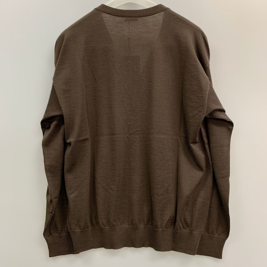未使用◆キャッシュ＆バルバ カーディガン ウーステッドカシミヤ 150 ブラウン メンズ サイズ2 IMWSW002 Cash&Barba 【AFB27】