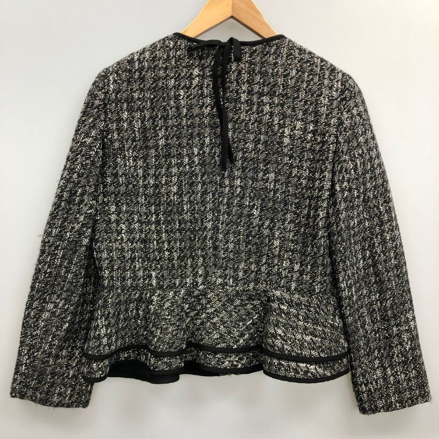 中古◆レッドヴァレンティノ ペプラム ツイード ジャケット ブラック サイズ42 RED VALENTINO 【AFB36】