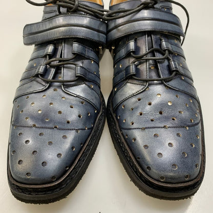 アーティスト―二 パンチングシューズ メンズ ブルー系 サイズ 7 a.testoni 約25.5cm【AFD9-2】