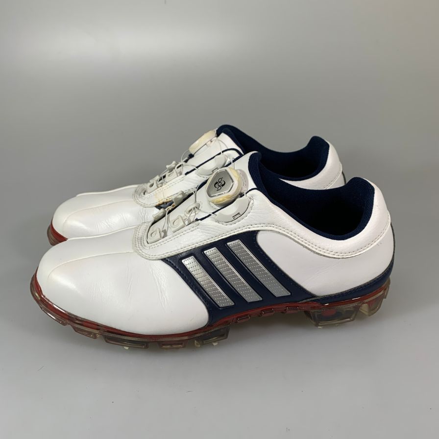 アディダス Q44895 ピュアメタル ボア プラス ゴルフシューズ ホワイト サイズ25.5㎝ メンズ adidas 約25.5cm【YB2】