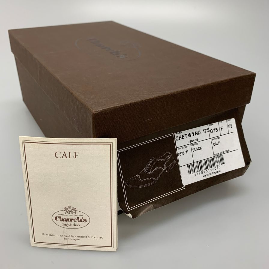 チャーチ レザーシューズ チェットウィンド サイズ7.5 メンズ ブラック Church's CHETWYND ビジネスシューズ 約26.0cm【LA】【中古】