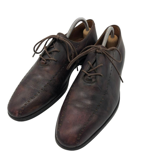 ベルルッティ ホールカット レザー メダリオン パティーヌ メンズ ブラウン サイズUK6.5 Berluti 約25.5cm【PTM4】
