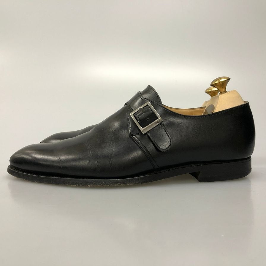 クロケット&ジョーンズ レザーシューズ シングルモンク モンクトン ブラック メンズ サイズ6.5 CROCKETT&JONES MONKTON ビジネスシューズ 約25.0cm【LA】【中古】
