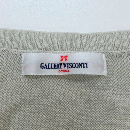 美品◆ギャラリービスコンティ ワンピース ニット シャツ 切替 ドッキング グレー ブルー レディース サイズF GALLERY VISCONTI 【AFB10】