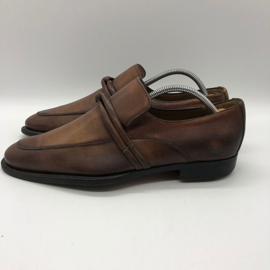 グッチ コインローファー 132496 カーフ モカシン 編み込みビットローファー ブラウン サイズ38 GUCCI 約24.5cm【PTM】