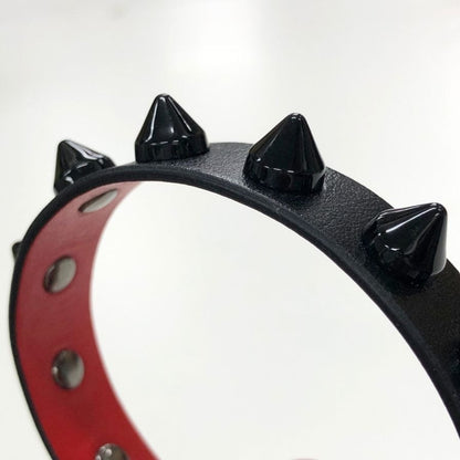 クリスチャンルブタン レザーブレスレット スタッズ ブラック×レッド レディース Christian Louboutin