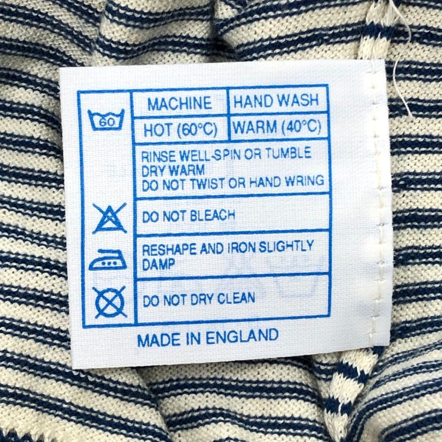 美品◆ジョンスメドレー ポロシャツ シーアイランドコットン ボーダー柄 メンズ ブルー サイズ不明 JOHN SMEDLEY 【AFB34】