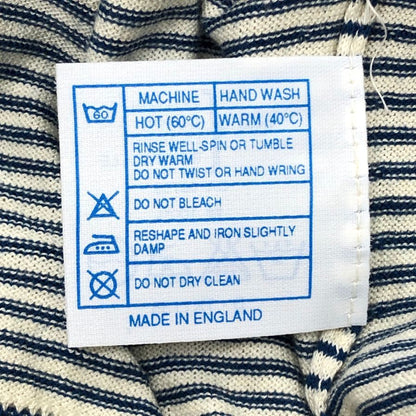 美品◆ジョンスメドレー ポロシャツ シーアイランドコットン ボーダー柄 メンズ ブルー サイズ不明 JOHN SMEDLEY 【AFB34】