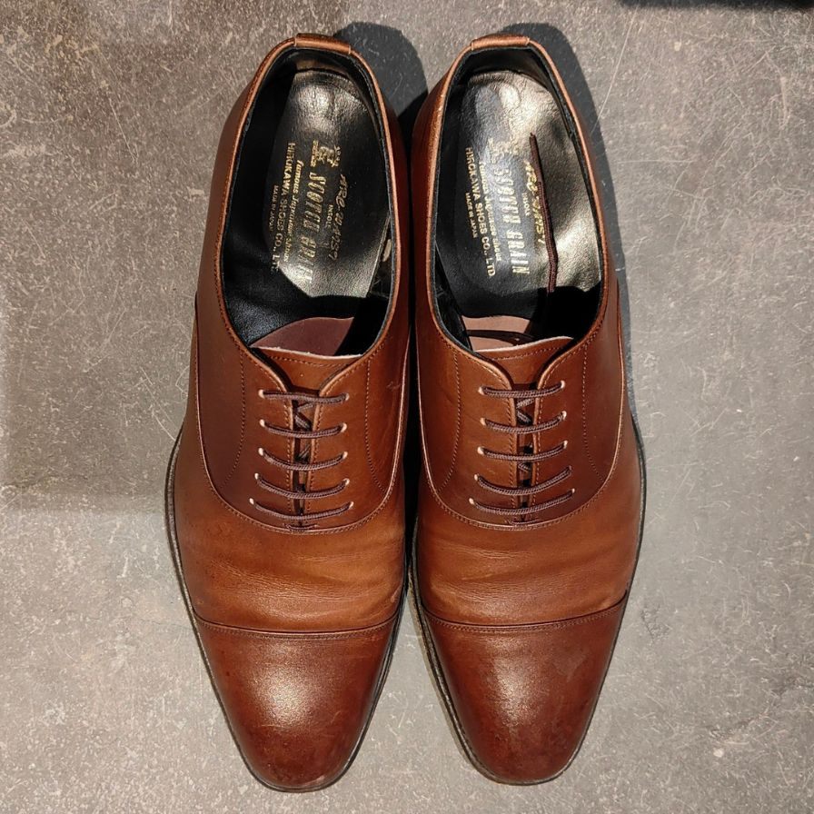 スコッチグレイン レザーシューズ 03446ストレートチップ ブラウン メンズ サイズ25 SCOTCH GRAIN ビジネスシューズ 約25.0cm【LA】【中古】