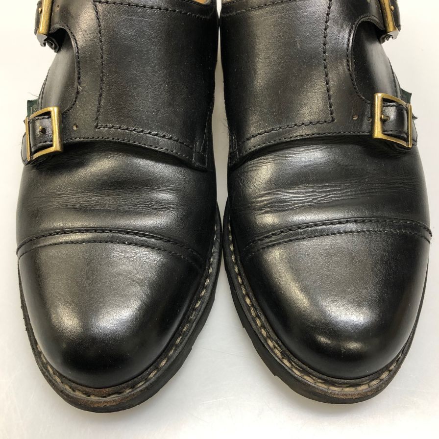 パラブーツ レザーシューズ ダブルモンクストラップ ウィリアム レザー メンズ サイズ5 ブラック Paraboot WILLIAM ビジネスシューズ 約24.0cm【LA】【中古】