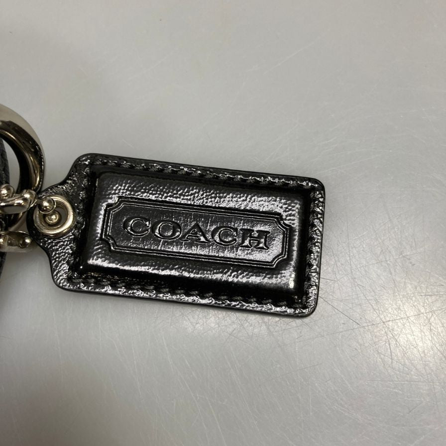 コーチ ハンドバッグ シグネチャー ワンショルダー ロゴ刻印 ガラスレザー レディース ブラック COACH【AFE10】